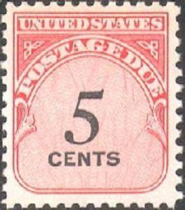 5 cent postage due stamp|postage due label.